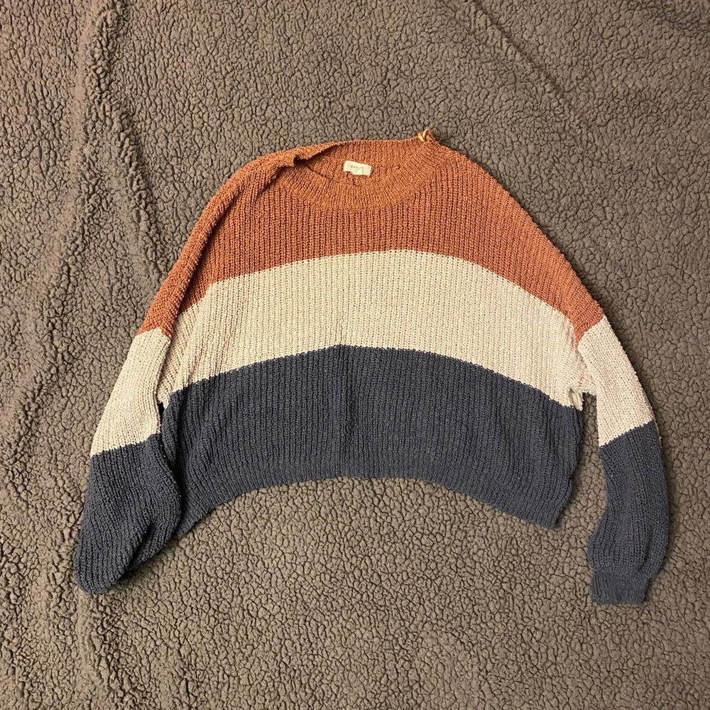 Debut Colorblock Sweater - Terracotta, Ivory, and Navy